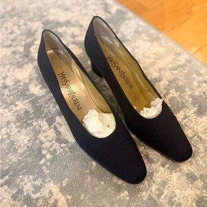 Vintage Yves Saint Laurent Navy Women's Heels 7.5